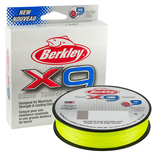 Picture of Berkley X9 Braid Fluo Green 150m, 0.12mm 12.1kg