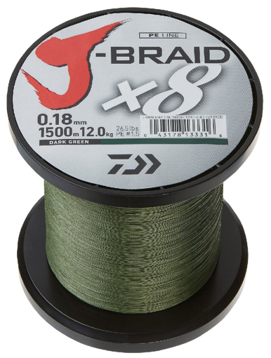 Bild von Daiwa J-Braid X8 Tm.zelená, 0.13mm 8.0kg 1m