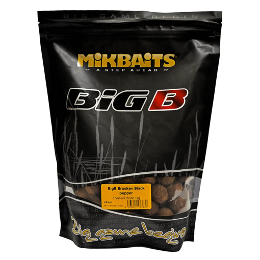 Obrazek BigB Boilie Peach & Black Pepper 20mm 1kg