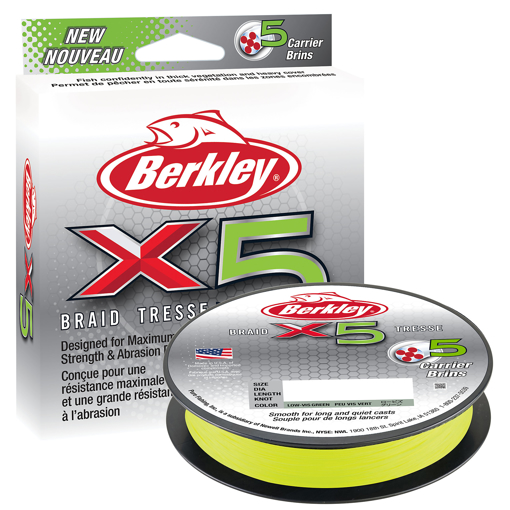 Bild von Berkley X5 Braid Flame Green 150m, 0.06mm 6.4kg