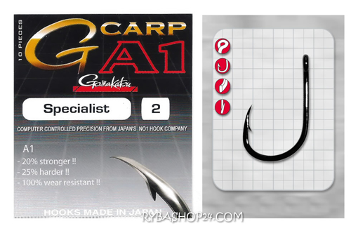 Picture of Gamakatsu A1 G-Carp Specialist Hook, vel.2