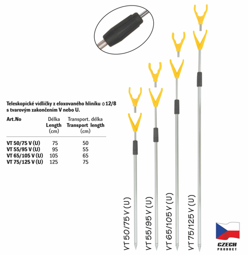 Image sur Vidlička teleskopická VT 75/125cm "U" zadní