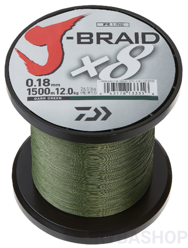 Daiwa J-Braid X8 Tm.zelená