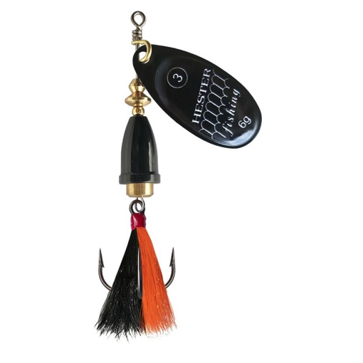 Bild von Hester Bell Fly Black Scales w/blk-org #4 8g