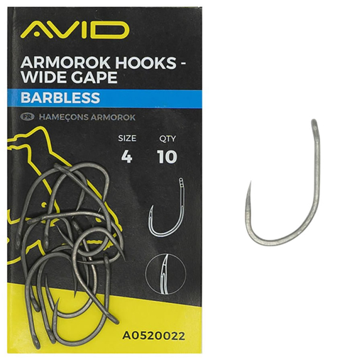 Avid Carp Armorok Wide Gape Hooks #2 Barbless