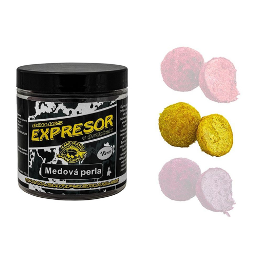 Boilies Expresor v dvojobalu 150g 16mm Medová perla