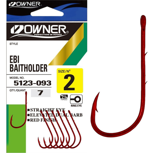 Image sur Owner 5123 Ebi Baitholder Hook Red #3/0 4pc